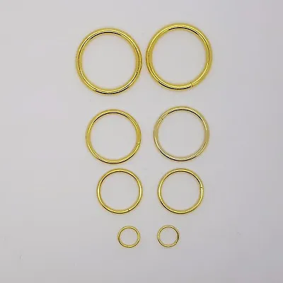 Gold Metal O Rings Collars Buckles Straps For Webbing Strap Tape Craft • £2.55