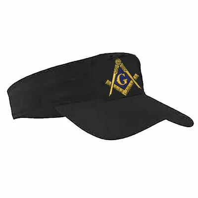 MASONIC VISOR On BLACK..NAVY...TAN * EMBROIDERED LOGO * ADJUSTABLE • $18.95