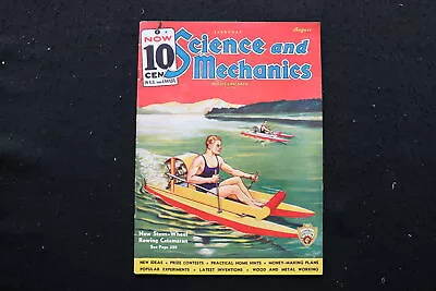 1936 August Science And Mechanics Magazine - Stern-wheel Rowing Cover - Sp 4187i • $75