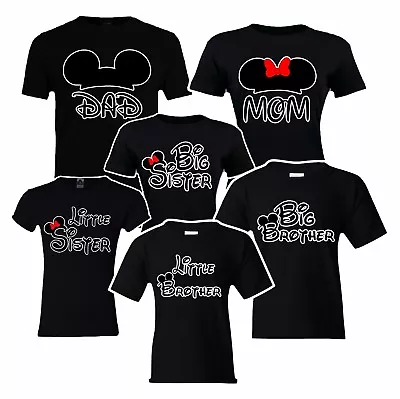 🔥 Mom Dad Big Sister Lil Brother Mickey Family Matching Shirts Disney Vacation • $9.95