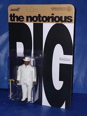 The Notorious B.I.G. V3 Suit 3 3/4-Inch ReAction Figure Super 7 New Unpunched • $24.99
