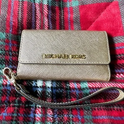 Michael Kors IPhone 5 Phone Case Wallet Wristlet Gold • $6.99