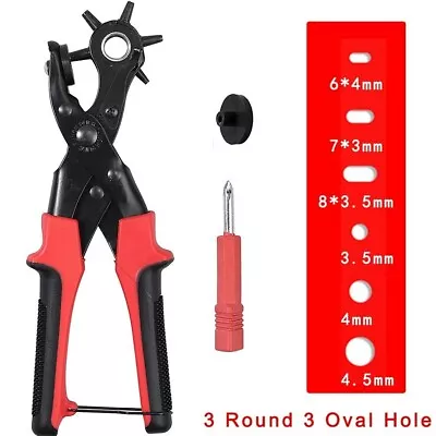 Leather Hole Punch Set Multi Hole Maker For Belts Watch Bands Straps Dog Collars • $28.34