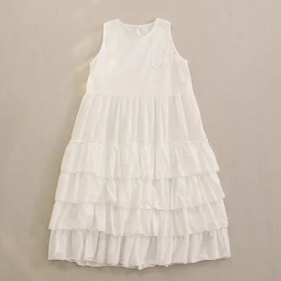 Women 100% Cotton Slips Dress Layered Ruffle Camisoles Beach Sundress Extender • $18.98