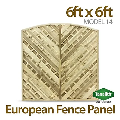 6x6 V Arched Lattice Top Pressure Treated European Garden Fence Panel • £68.99