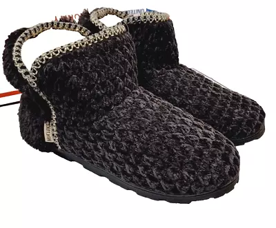 MUK LUKS Women Size 10 Cozy Boot Footwear Slipper Shoes Black Mint • $10.50