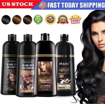 500ML Natural Plant Hair Dye Color Shampoo Permanent Instant 5-Min Coloring Hair • $13.78