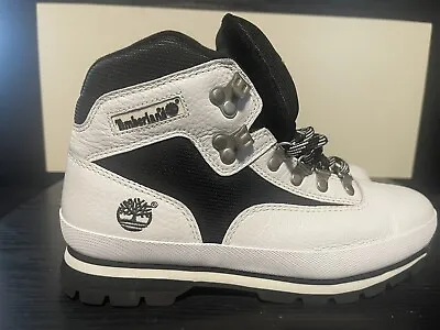 Timberland 85353 White & Black Leather Boots Men-8 Women-9 • $129.99