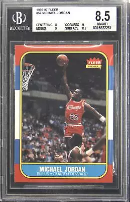 1986-87 Fleer #57 Michael Jordan Rookie RC BGS 8.5 • $6295