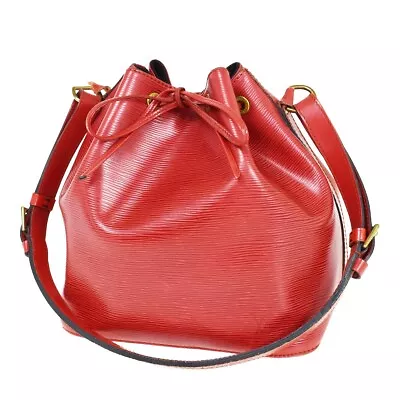 LOUIS VUITTON Petit Noe Drawstring Shoulder Bag Epi Red France M44107 36YC448 • $222.44