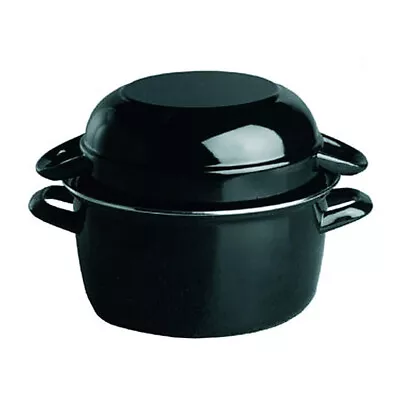 Mussel Pot - 18cm - 1 Litre With Lid - Standard Single Serve - Enamel Covered • £14.55