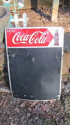 Vintage Original Tin 1957  Drink Coca-cola  Chalk Board Menu Sign Robertson • $225