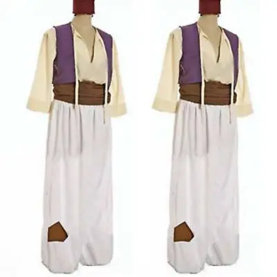 Men Adults Arabian Prince Aladdin Genie Fancy Dress Roleplay Cosplay Costume Set • £25.52