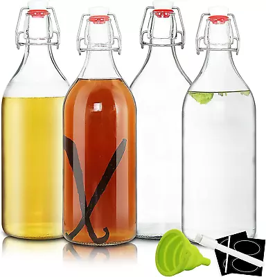$27.05 • Buy 32oz Swing Top Bottles -Glass Beer Bottle With Airtight Rubber Seal Flip Caps...