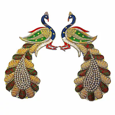 Decorative Applique Peacock Multicolor Indian Appliques Sewing Crafting-UrR • $18.91