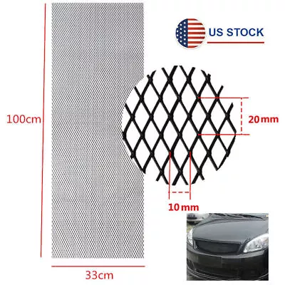 $14.59 • Buy Universal Car Front Bumper Grille Mesh 40 X13  Aluminum Black For Car SUV Pickup