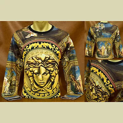 Versace NWT Men's Medusa Head Baroque Design Long Sleeve T-Shirt • $43.45