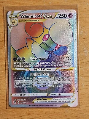 Pokémon TCG Whimsicott VStar 175/172 Brilliant Stars Rainbow Secret Rare NM • $4