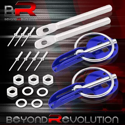 Universal Blue Billet Aluminum Hood Bonnet Security Lock Mounting Latch Pins Kit • $11.99