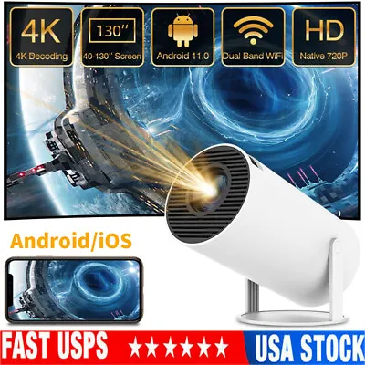 4K Mini Projector 10000 Lumen LED 1080P WiFi Bluetooth UHD Portable Home Theater • $30.29