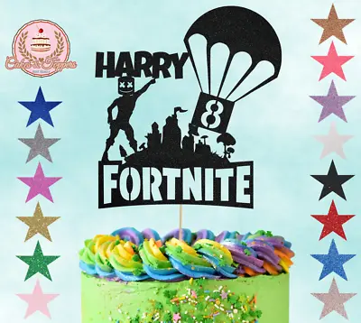 Marshmello Gaming Glitter/Mirror Cake Topper Personalised Birthday Decoration • £4.99