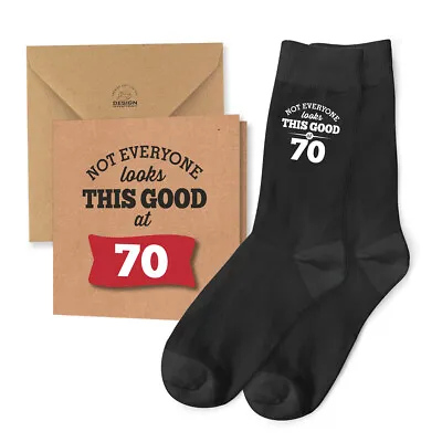 70th Birthday Card & 70th Birthday Gift Socks For Men Funny Keepsake Present • £9.75