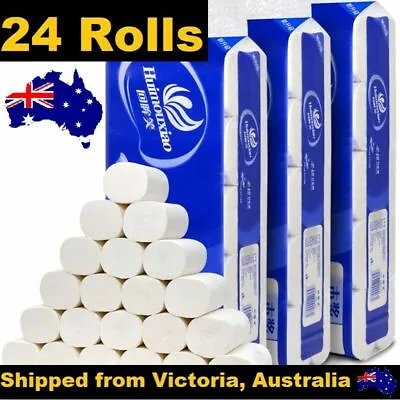 24 Rolls Toilet Paper Soft & Strong High Quality Bulk Tissue 4 Ply Au Stock  • $35