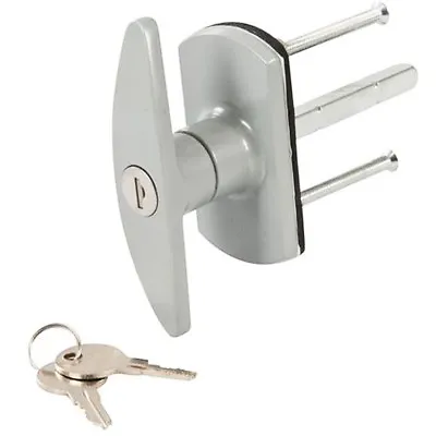 GARAGE DOOR T HANDLE LOCK 75mm Square Spindle Keys Spare Part Replacement • £15.94