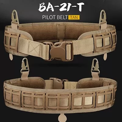 Quick Release Tactical Molle Waist Battle Belt Military Combat CS Gear Load Belt • $22.63