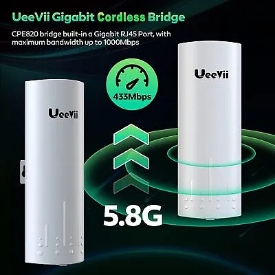 UeeVii 2-Pack Gigabit Waterproof Wireless Bridge Point To Point WiFi Outdoor 3KM • $74.79