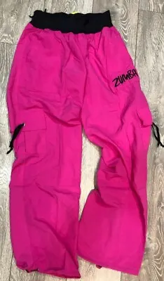 Womens Classic Zumba Fitness Pants Trousers Bottoms Dance Pink Size Medium 10-12 • £10.49