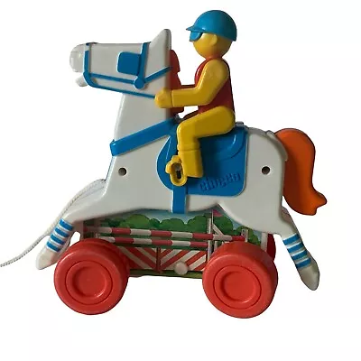 Vintage 1960 Chicco Horse With Jockey Pull Toy • $15