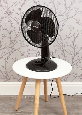 Schallen Black 12  3 Speed Electric Oscillating Desktop Desk Table Cooling Fan • £24.99