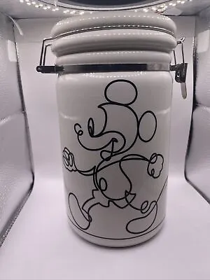 Disney Mickey Mouse Canister 8” Linear Sketchbook Hinge Cookie Jar • $24.99