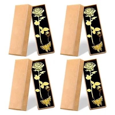 4 Pack Valentine'S Day Metal  Bookmarks Metal Bookmarks With 3D3717 • £12.13