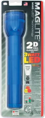 Maglite ST2D116 Blue 2X D Cell 3 WATT LED 213 Lumen IPX4 Aluminum Flashlight • $50.28