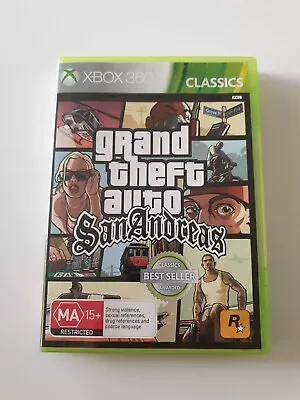 GTA Grand Theft Auto San Andreas Xbox 360 Game Map Included MINT CONDTION . • $49.99