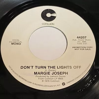 Margie Joseph - Don't Turn The Lights Off 45 - Cotillion - Soul • $8.49