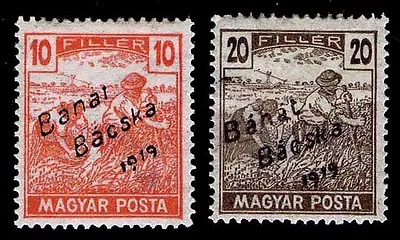 1919 Hungary #10n22-23 Banat Bacska Type A Magyar Posta - Ogh - Vf - $60(e#9888) • $33