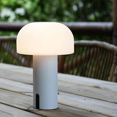 Outdoor Mushroom Table Lamp Waterproof Cordless Touch Night Light Rechargeable • £12.90