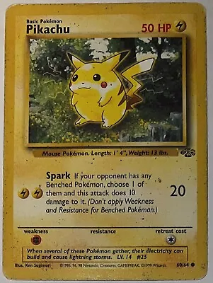 $0.99 • Buy Pikachu 60/64 - Non Holo- Rare Vintage 1999 English Jungle Set Pokemon Card