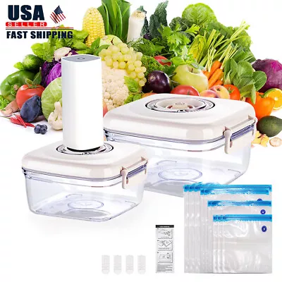 $15.19 • Buy Electric Vaccum Pump Set Reusable Vacuum Seal Bags Sealer Food Storage Container