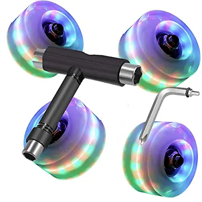 Light Up Skateboard Cruiser Wheels 58mm X 45mm 85A With Bearings And...  • $33.99