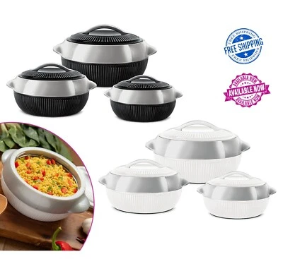 £25.95 • Buy Fiesta Hot Pot Food Warmer Thermal Insulated Casserole Serving Dish Set Of 3