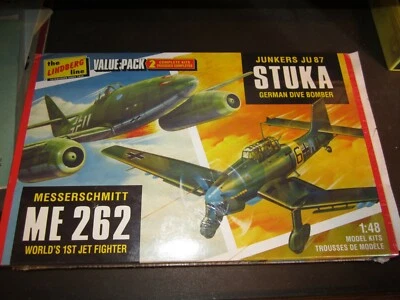 $22.99 • Buy  Lindberg 1/48 Scale Value Pack Me 262 & Stuka Plastic Model Kits #hl508