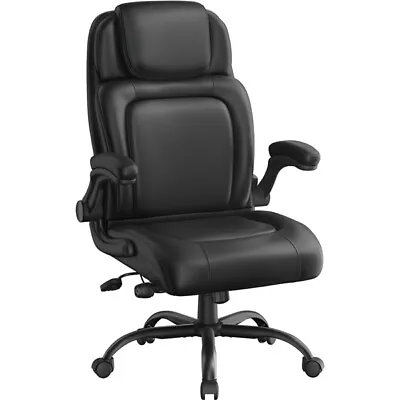 Executive Office Chair With Flip-up Armrests Ergonomic Adjustable Task Chair • £59.99