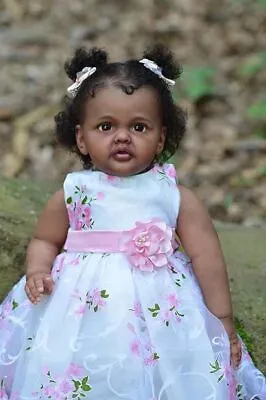 £134.39 • Buy 28  African Black Skin Girl Reborn Dolls Handmade Lifelike Toddler Standing Feet