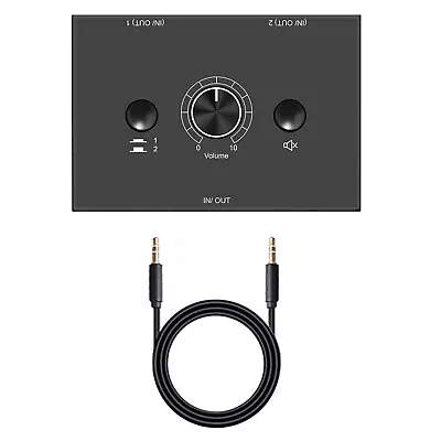 2 Way 3.5mm Stereo Audio Switcher Splitter Box 2 In 1 Out / 1 In 2 Out 1x2 / 2x1 • £16.31