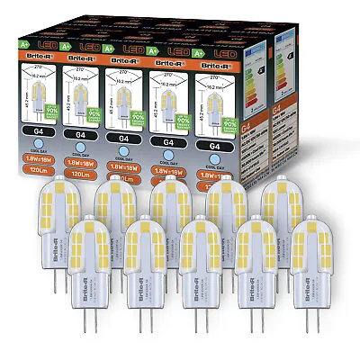 10x G4 LED Bulb 1.8W=18W COOL White Brite-R 6500K ENERGY SAVE 12V Light Lamp • £13.89