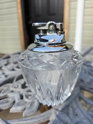 Vintage Princess House Lead Crystal Gem Shaped Table Top Butane Lighter Japan • $10